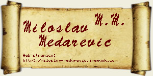 Miloslav Medarević vizit kartica